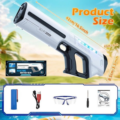 Waterpistool elektrisch - Automatisch waterpistool - Zomer speelgoed - Watergevecht - Super Soaker - Oplaadbaar waterpistool - Kinderplezier - Waterpret - Strand speelgoed - Tuinspeelgoed - Elektrisch speelgoed - Waterbattle - Outdoor fun - Vakanties