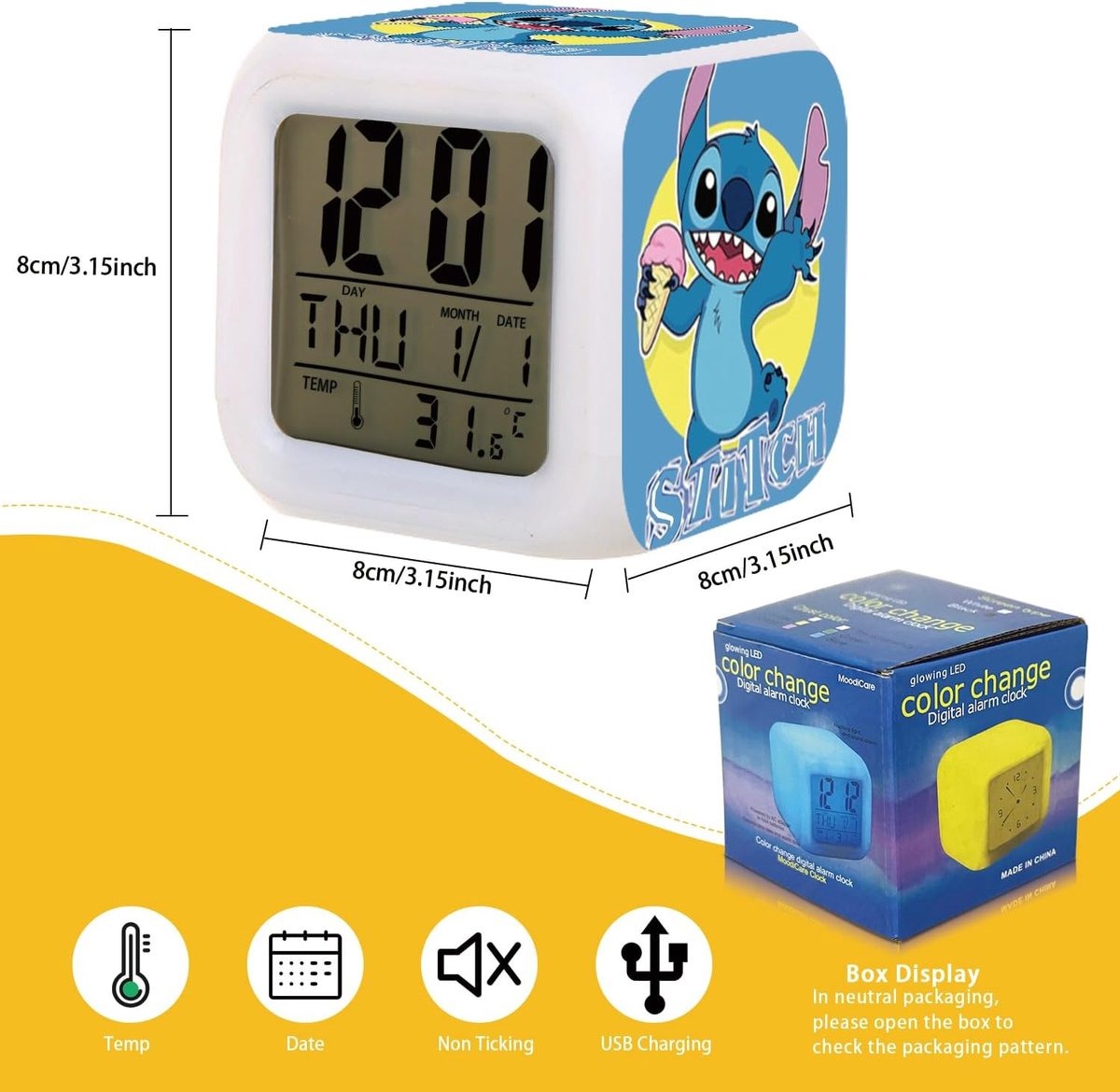 Stitch LED Wekker - klok